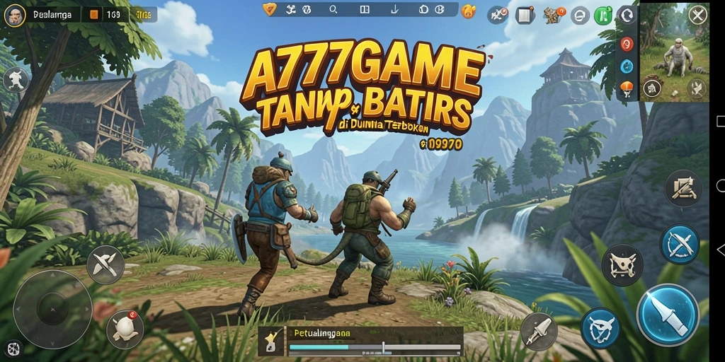 Screenshot A777GAME yang menunjukkan aksi petualangan di dunia terbuka.