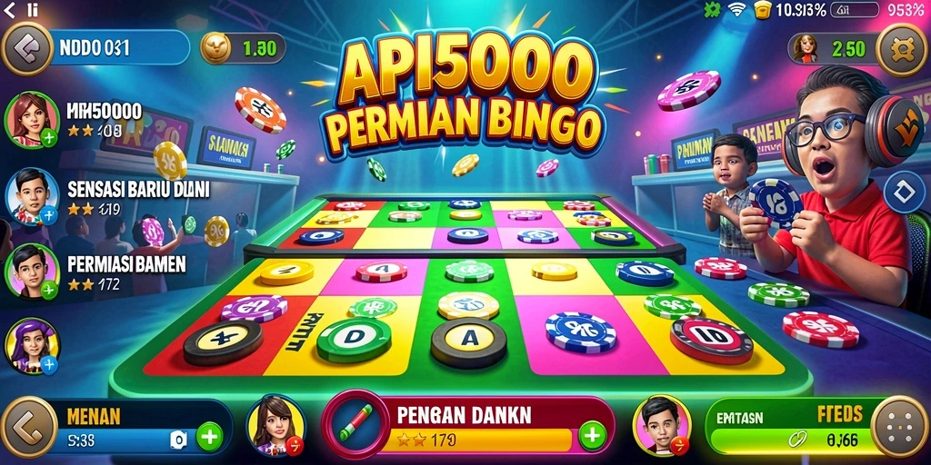 Screenshot API5000 menampilkan gameplay Bingo yang seru dan interaktif.