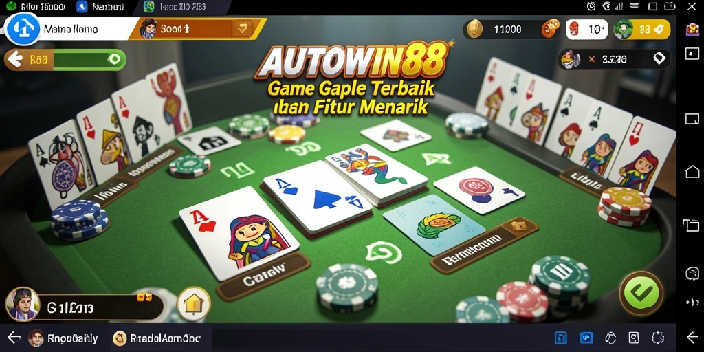 Tampilan gameplay seru AUTOWIN88 dengan teman-teman dalam permainan Gaple.