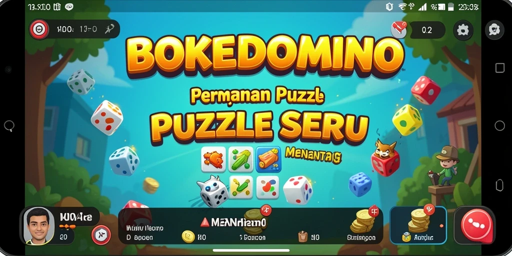 Tampilan gameplay BOKEDOMINO yang menarik dan seru.