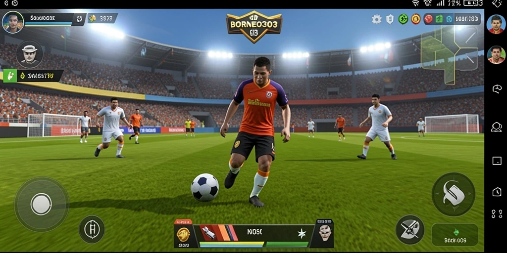 Tampilan gameplay sepak bola yang menarik dari BORNEO303.