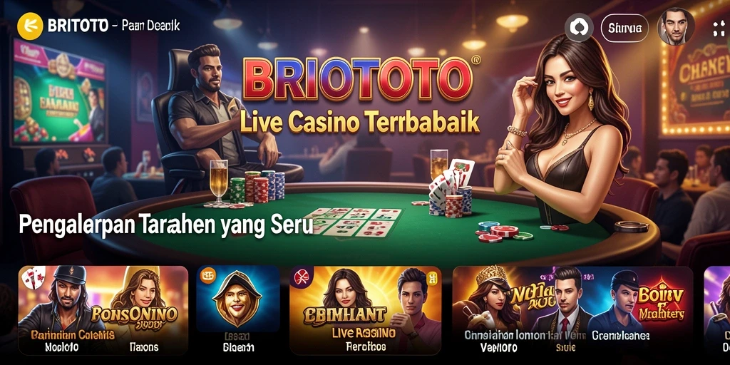 Gameplay Live Casino BRIOTOTO dengan dealer langsung yang profesional.
