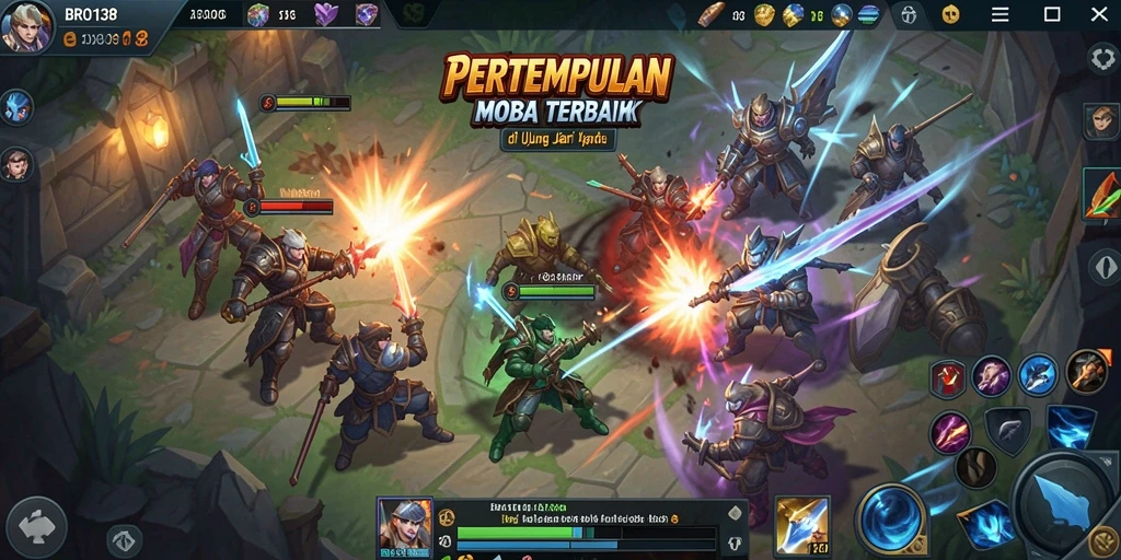 Gameplay BRO138 yang menegangkan dalam pertempuran MOBA.