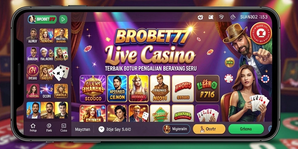 Tampilan menarik gameplay Live Casino di BROBET77.
