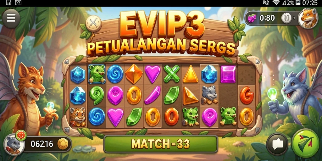 Screenshot menunjukkan gameplay menawan dan seru dari EVIP3