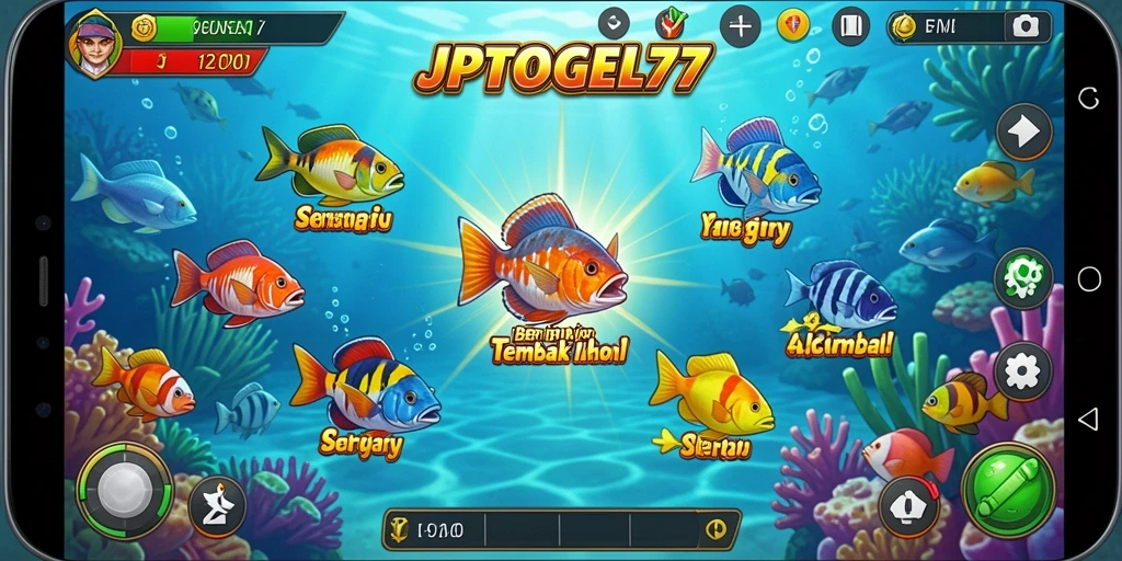 Screenshot JPTOGEL77 menampilkan gameplay seru Tembak Ikan.