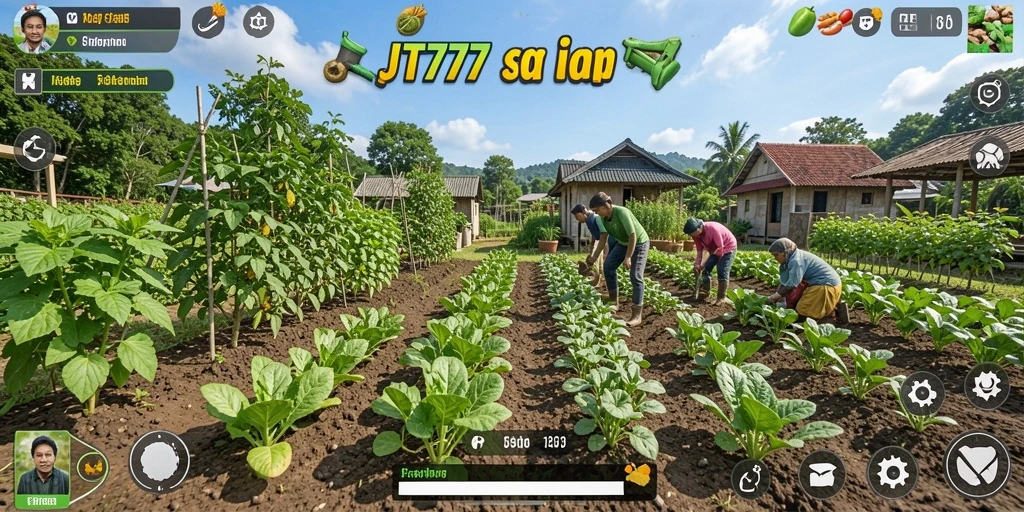 Gameplay JT777 menampilkan aktivitas seru dalam pertanian.