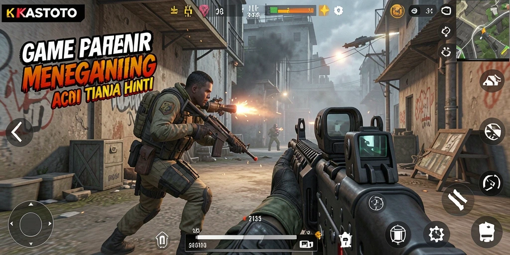 Tangkapan layar KASTOTO menampilkan aksi mendebarkan dalam permainan FPS.