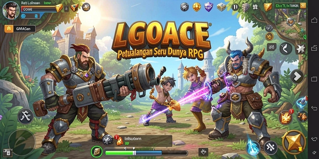 Menampilkan aksi pertarungan seru dalam LGOACE di dunia RPG.