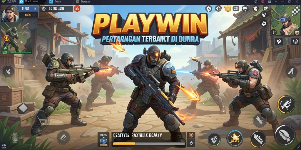 Tangkapan layar gameplay <strong>PLAYWIN</strong> yang menampilkan aksi Battle Royale yang mendebarkan.