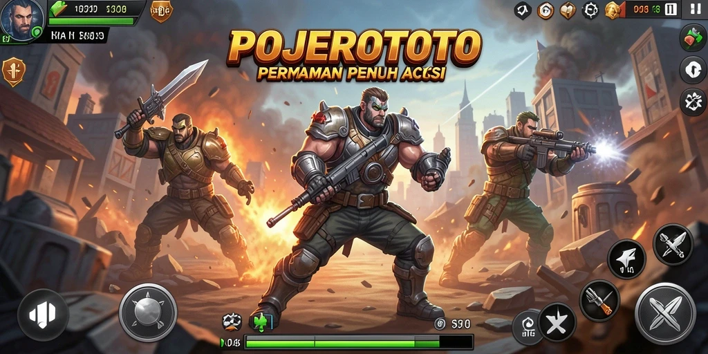 Gameplay menegangkan di POJEROTOTO dengan pertempuran dinamis.