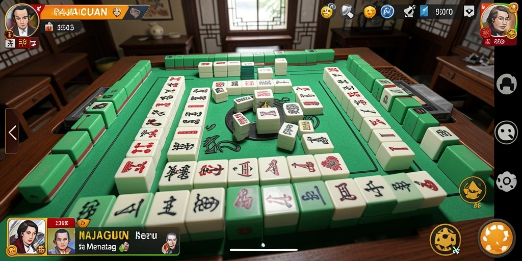 Tangkapan layar dari gameplay seru RAJACUAN yang menampilkan keseruan permainan Mahjong.