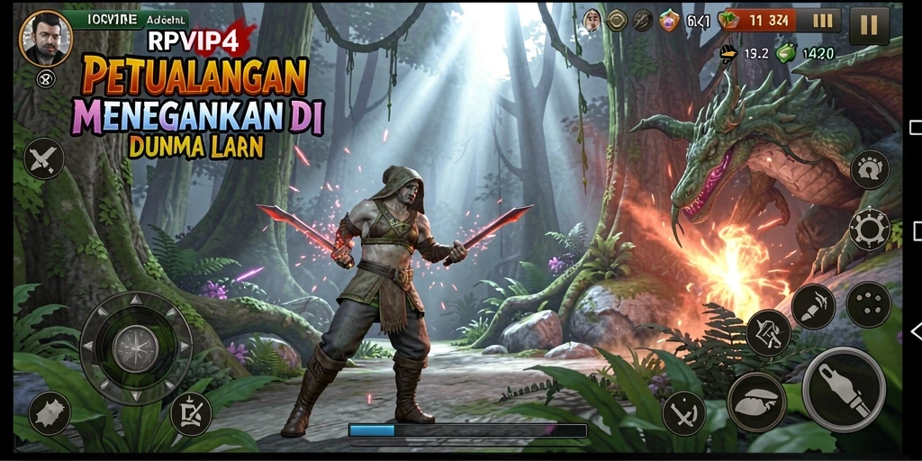 Tampilan gameplay RPVIP4 yang memukau dan penuh aksi di alam liar.