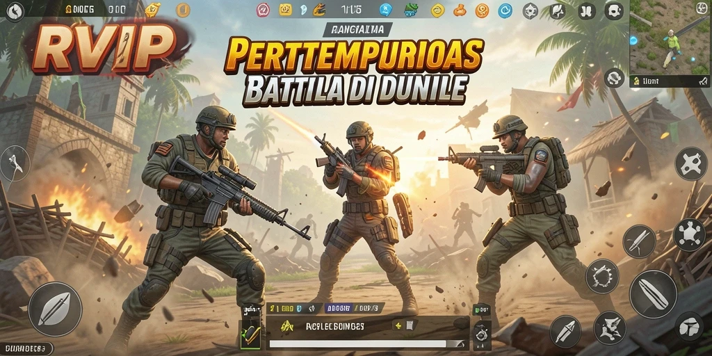 Gameplay seru di RVIP dengan pertempuran intens Battle Royale.