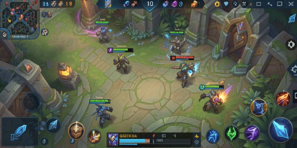 Tampilan gameplay SIA777 yang mendebarkan dalam pertarungan MOBA.