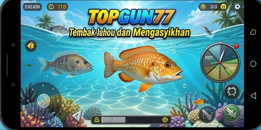 Gameplay seru Tembak Ikan di TOPGUN77.