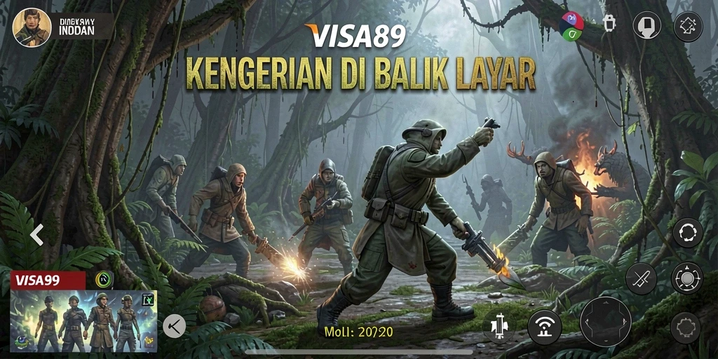 Screenshot utama VISA89 menunjukkan suasana menyeramkan dari gameplay.