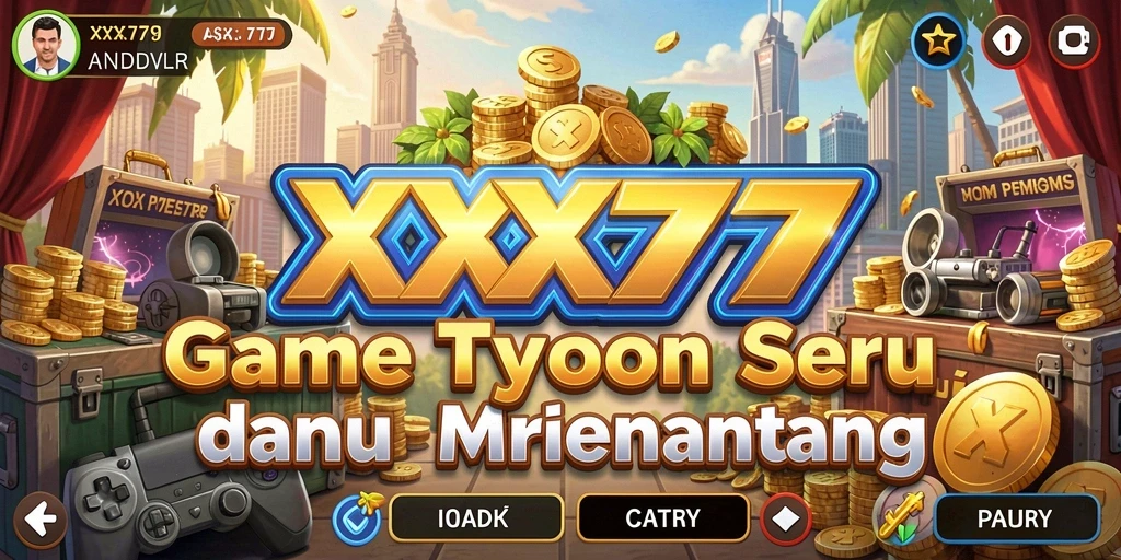 Screenshot utama XXX777 menampilkan gameplay yang seru dengan elemen Tycoon.